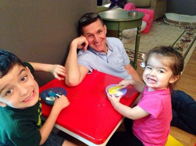 Lori Andrade's husband, Michael Flynn and their grandkids.